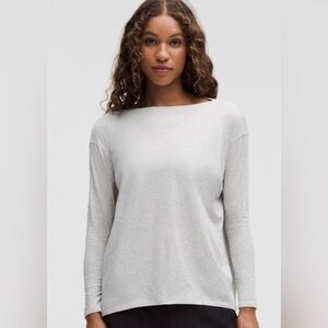 lululemon athletica Light Gray Long Sleeve Top